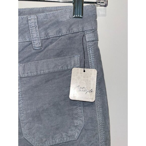 NWT Free People Pearl Blue High Time Kick Flare Mid Rise Slim Fit Pant Women siz - Picture 5 of 12